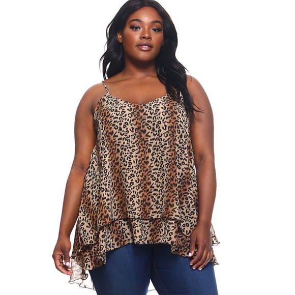 4x-6x New Plus Size Leopard Print Blouse Top - Picture 7 of 7